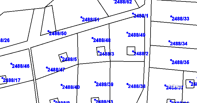 Parcela st. 2488/3 v KÚ Dolní Lutyně, Katastrální mapa