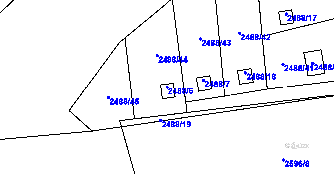 Parcela st. 2488/6 v KÚ Dolní Lutyně, Katastrální mapa