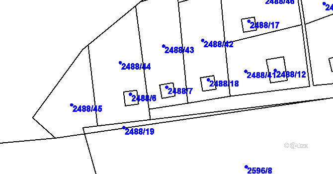 Parcela st. 2488/7 v KÚ Dolní Lutyně, Katastrální mapa