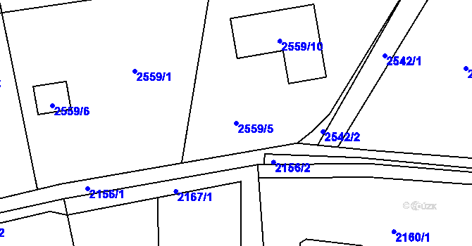 Parcela st. 2559/5 v KÚ Dolní Lutyně, Katastrální mapa