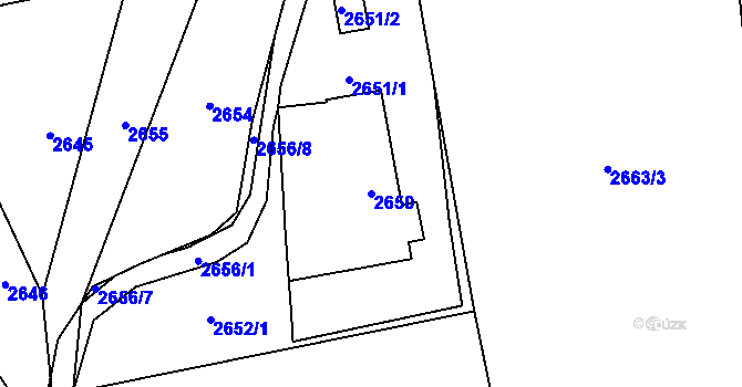 Parcela st. 2650 v KÚ Dolní Lutyně, Katastrální mapa