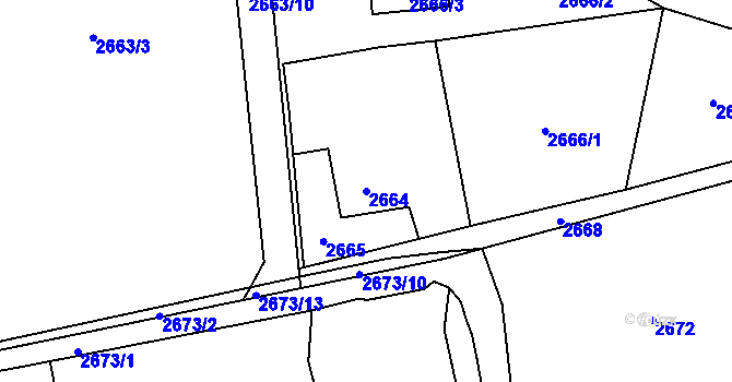Parcela st. 2664 v KÚ Dolní Lutyně, Katastrální mapa