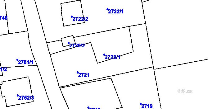 Parcela st. 2720/1 v KÚ Dolní Lutyně, Katastrální mapa