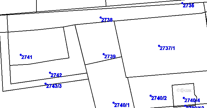 Parcela st. 2739 v KÚ Dolní Lutyně, Katastrální mapa