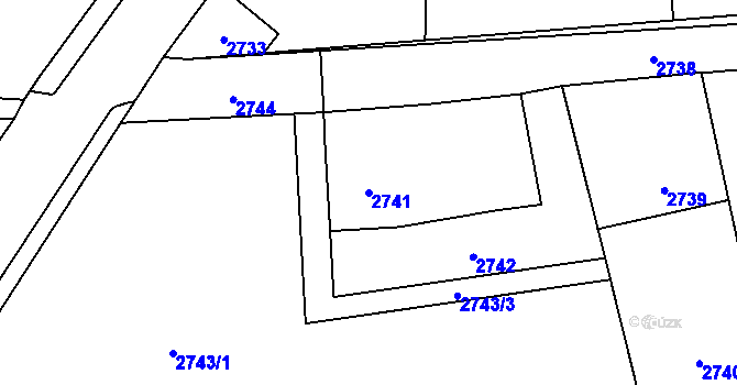 Parcela st. 2741 v KÚ Dolní Lutyně, Katastrální mapa