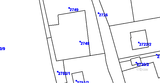 Parcela st. 2748 v KÚ Dolní Lutyně, Katastrální mapa