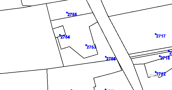 Parcela st. 2753 v KÚ Dolní Lutyně, Katastrální mapa