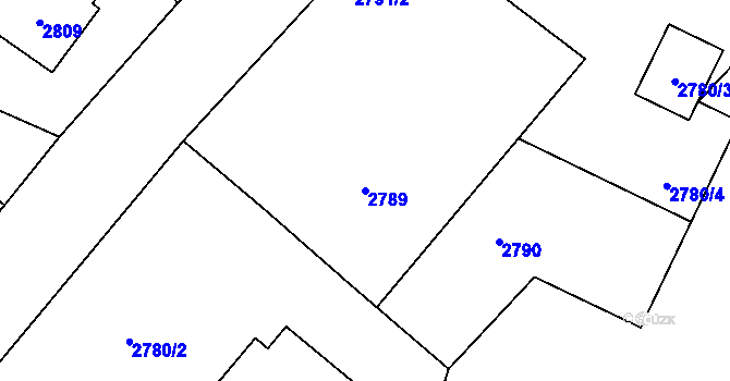 Parcela st. 2789 v KÚ Dolní Lutyně, Katastrální mapa