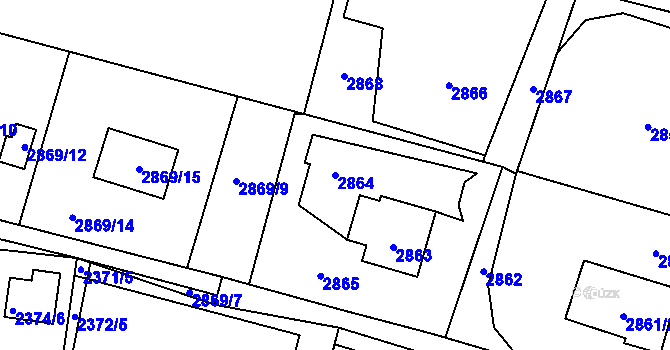Parcela st. 2864 v KÚ Dolní Lutyně, Katastrální mapa