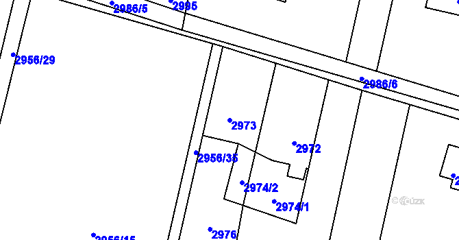 Parcela st. 2973 v KÚ Dolní Lutyně, Katastrální mapa