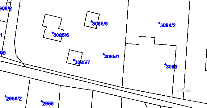 Parcela st. 3085/1 v KÚ Dolní Lutyně, Katastrální mapa