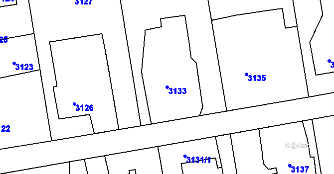 Parcela st. 3133 v KÚ Dolní Lutyně, Katastrální mapa