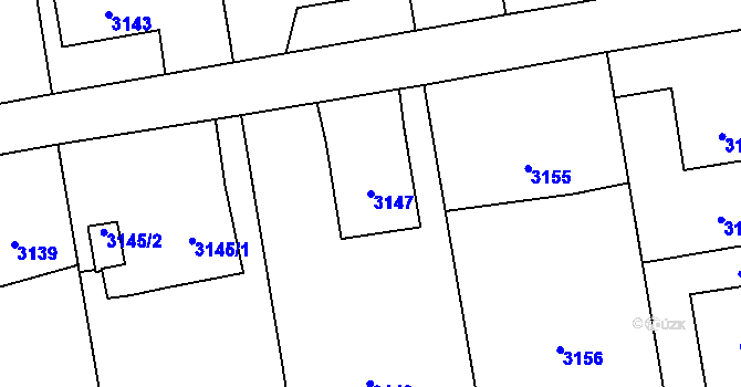 Parcela st. 3147 v KÚ Dolní Lutyně, Katastrální mapa