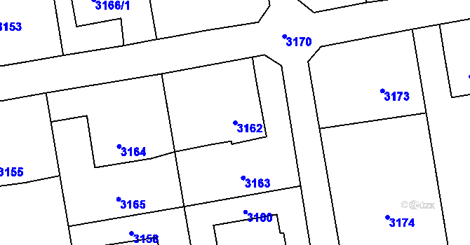 Parcela st. 3162 v KÚ Dolní Lutyně, Katastrální mapa