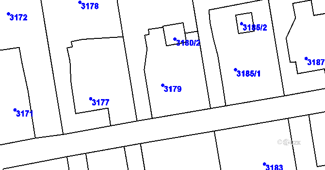 Parcela st. 3179 v KÚ Dolní Lutyně, Katastrální mapa