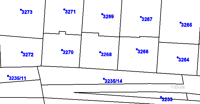 Parcela st. 3268 v KÚ Dolní Lutyně, Katastrální mapa