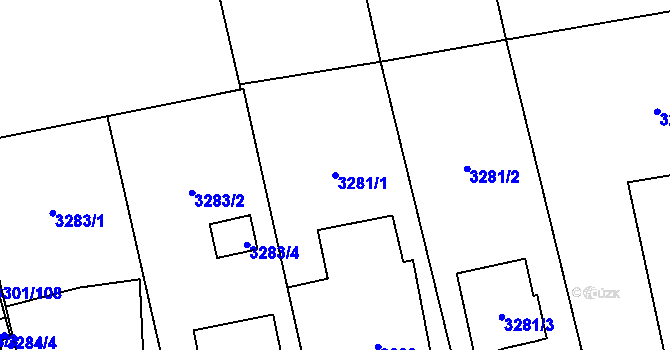 Parcela st. 3281/1 v KÚ Dolní Lutyně, Katastrální mapa