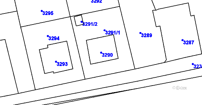 Parcela st. 3290 v KÚ Dolní Lutyně, Katastrální mapa