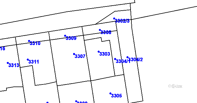 Parcela st. 3303 v KÚ Dolní Lutyně, Katastrální mapa