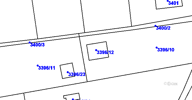 Parcela st. 3396/12 v KÚ Dolní Lutyně, Katastrální mapa