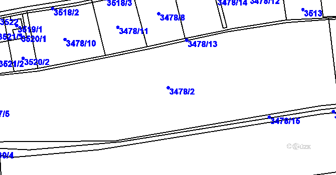 Parcela st. 3478/2 v KÚ Dolní Lutyně, Katastrální mapa