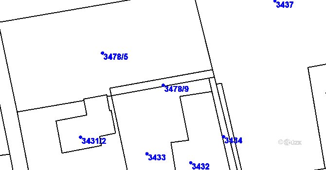 Parcela st. 3478/9 v KÚ Dolní Lutyně, Katastrální mapa