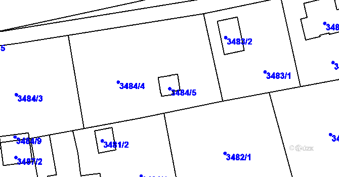Parcela st. 3484/5 v KÚ Dolní Lutyně, Katastrální mapa