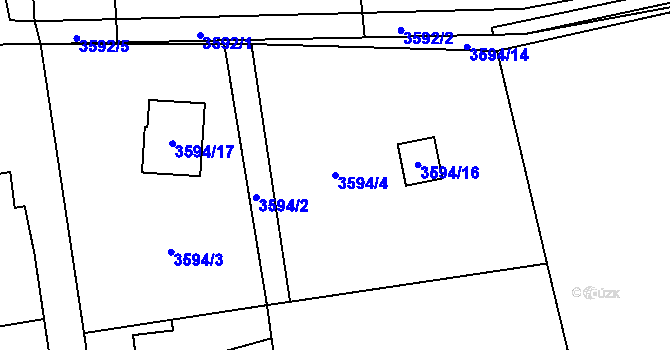 Parcela st. 3594/4 v KÚ Dolní Lutyně, Katastrální mapa