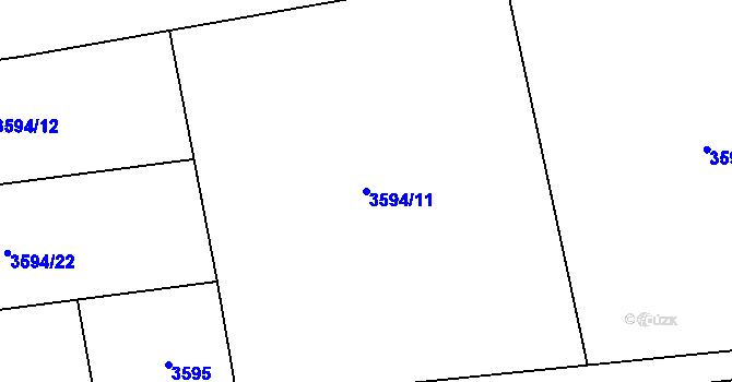 Parcela st. 3594/11 v KÚ Dolní Lutyně, Katastrální mapa