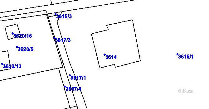 Parcela st. 3614 v KÚ Dolní Lutyně, Katastrální mapa