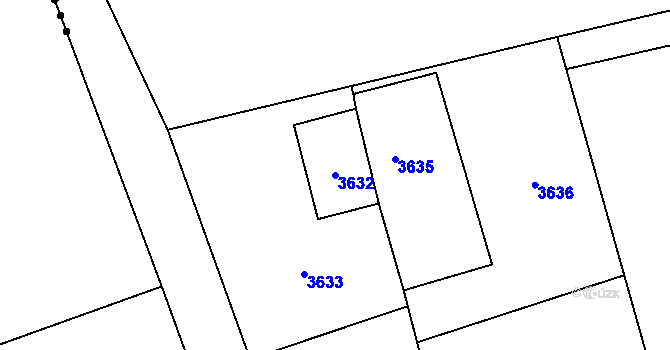 Parcela st. 3632 v KÚ Dolní Lutyně, Katastrální mapa