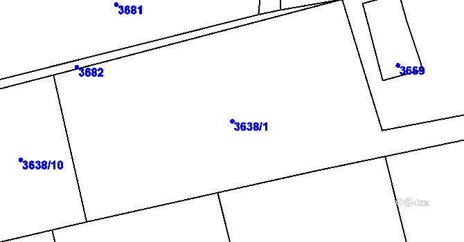Parcela st. 3638/1 v KÚ Dolní Lutyně, Katastrální mapa