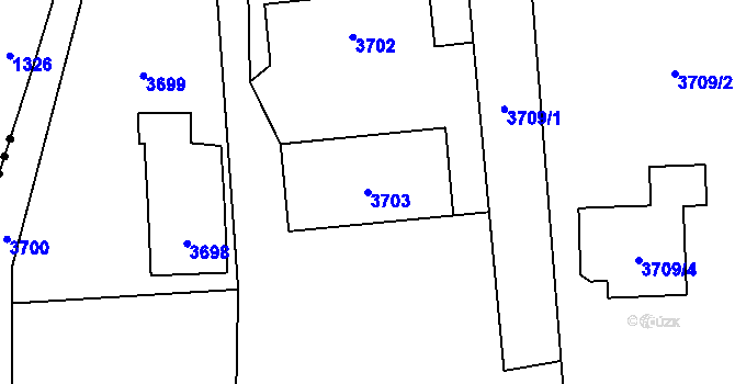 Parcela st. 3703 v KÚ Dolní Lutyně, Katastrální mapa