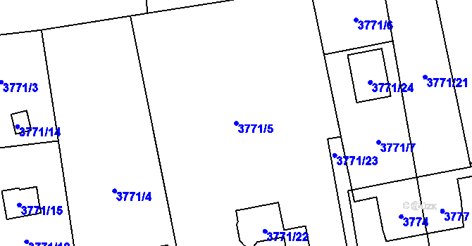 Parcela st. 3771/5 v KÚ Dolní Lutyně, Katastrální mapa
