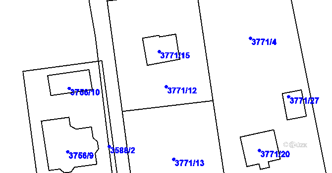 Parcela st. 3771/12 v KÚ Dolní Lutyně, Katastrální mapa