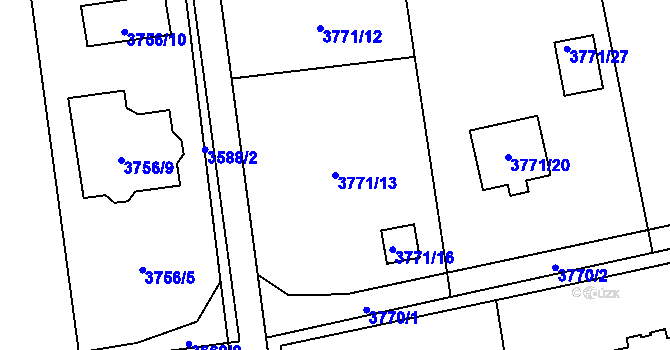 Parcela st. 3771/13 v KÚ Dolní Lutyně, Katastrální mapa
