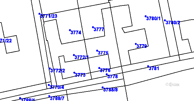 Parcela st. 3775 v KÚ Dolní Lutyně, Katastrální mapa