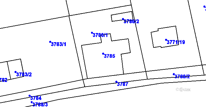 Parcela st. 3785 v KÚ Dolní Lutyně, Katastrální mapa