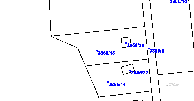 Parcela st. 3855/13 v KÚ Dolní Lutyně, Katastrální mapa