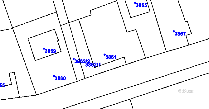 Parcela st. 3861 v KÚ Dolní Lutyně, Katastrální mapa