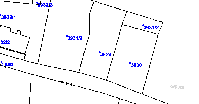 Parcela st. 3929 v KÚ Dolní Lutyně, Katastrální mapa