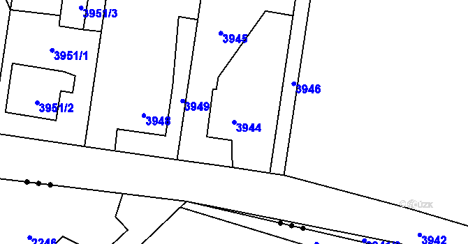 Parcela st. 3944 v KÚ Dolní Lutyně, Katastrální mapa