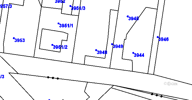Parcela st. 3948 v KÚ Dolní Lutyně, Katastrální mapa
