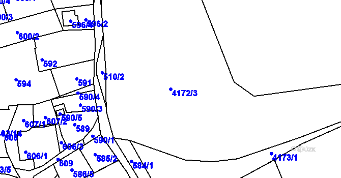 Parcela st. 4172/3 v KÚ Dolní Lutyně, Katastrální mapa