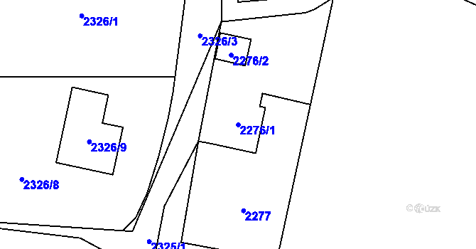Parcela st. 2276/1 v KÚ Dolní Lutyně, Katastrální mapa