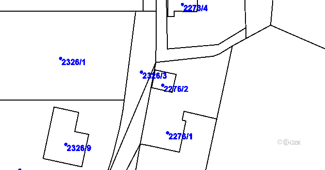 Parcela st. 2276/2 v KÚ Dolní Lutyně, Katastrální mapa