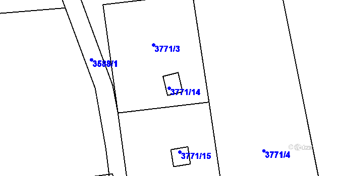 Parcela st. 3771/14 v KÚ Dolní Lutyně, Katastrální mapa