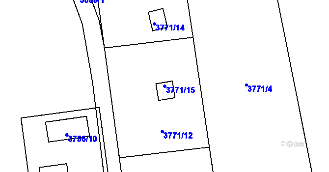 Parcela st. 3771/15 v KÚ Dolní Lutyně, Katastrální mapa