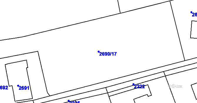 Parcela st. 2690/17 v KÚ Dolní Lutyně, Katastrální mapa