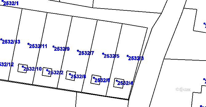 Parcela st. 2532/5 v KÚ Dolní Lutyně, Katastrální mapa